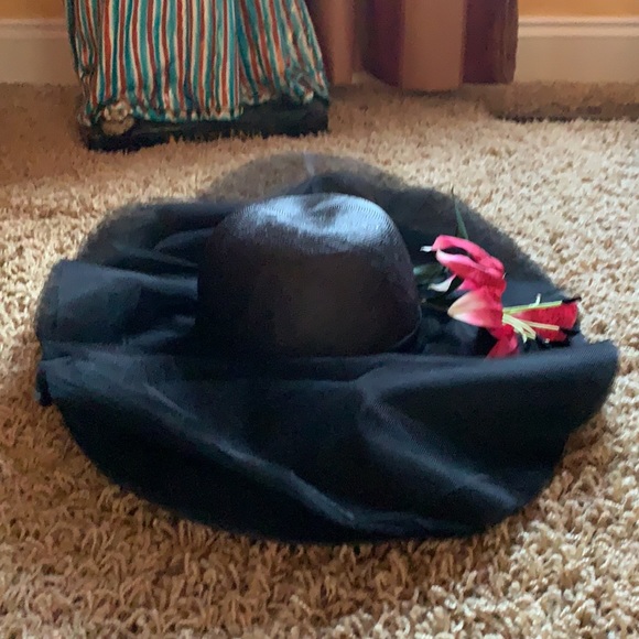 Irene of New York Hat Wide Brim Straw and Organza Kentucky Derby - Picture 2 of 11